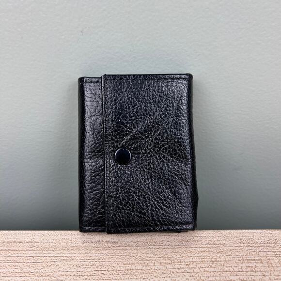 Vintage Meeker Top Grain Leather Key Caddy Holder Black Trifold 16 Hook Carrier - Picture 2 of 12